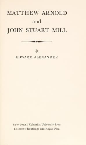 Tapa de Matthew Arnold and John Stuart Mill