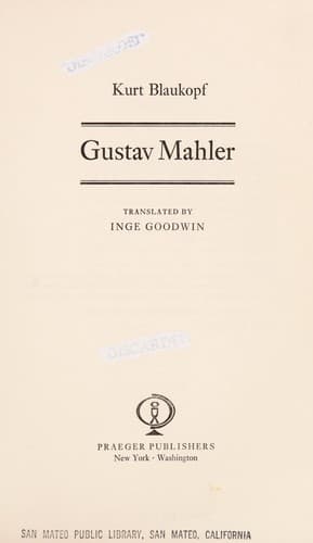 Tapa de Gustav Mahler