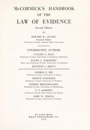 Tapa de McCormick's handbook of the law of evidence