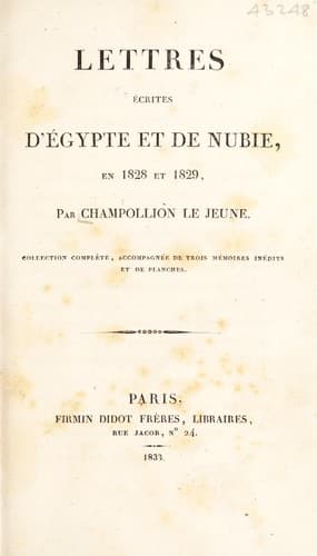 Tapa de Lettres ©♭crites d'Egypte et de Nubie, en 1828 et 1829