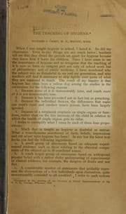 Tapa de The teaching of hygiene