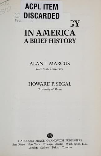 Tapa de Technology in America