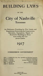 Tapa de Building laws of the city of Nashville, Tennessee