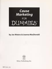 Tapa de Cause marketing for dummies