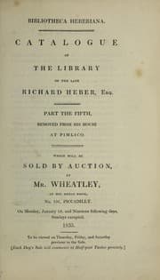 Tapa de Bibliotheca Heberiana. Catalogue of the library of ... R. Heber ... which will be sold by ... Messrs. Sotheby and Son [R.H. Evans and B. Wheatley] ... 1834[-1837]