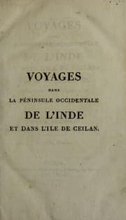 Tapa de Voyages dans la p©♭ninsul©♭ occidentale de l'Inde et dans l'ile de Ceilan ...