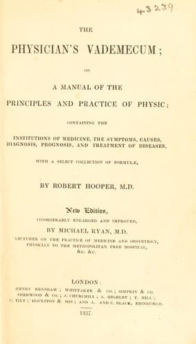 Tapa de The physician's vade-mecum