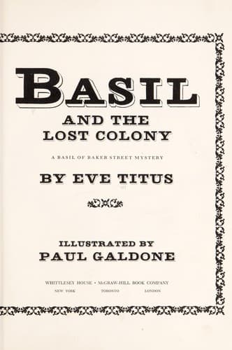 Tapa de Basil and the lost colony