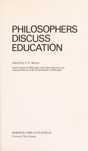 Tapa de Philosophers discuss education