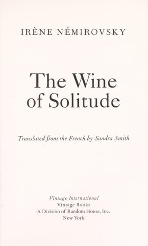 Tapa de Le Vin de solitude