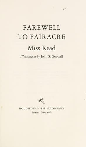Tapa de Farewell to Fairacre