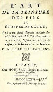 Tapa de L'art de la teinture des fils et étoffes de coton