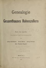 Tapa de Genealogie des Gesamthauses Hohenzollern