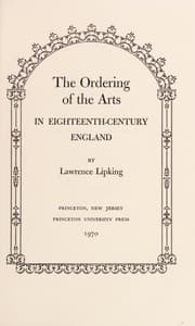 Tapa de The ordering of the arts in eighteenth-century England