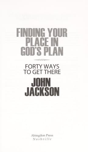 Tapa de Finding your place in God's plan