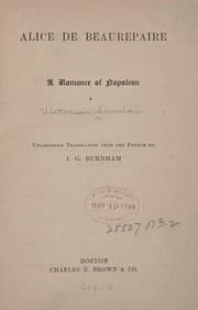 Tapa de Alice de Beaurepaire