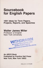 Tapa de Sourcebook for English papers