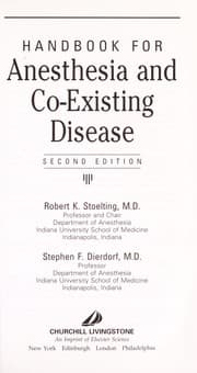 Tapa de Handbook for Anesthesia and co-existing disease