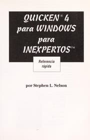 Tapa de Quicken 4 Para Windows Para Inexp