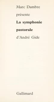 Tapa de Marc Dambre présente La symphonie pastorale d'André Gide