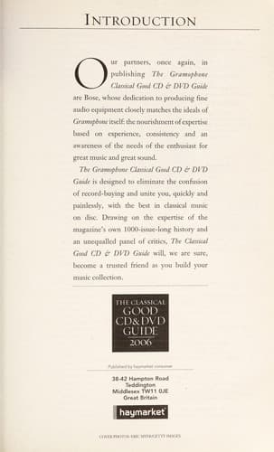 Tapa de The classical good CD & DVD guide, 2006
