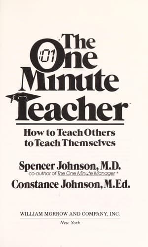 Tapa de The one minute teacher