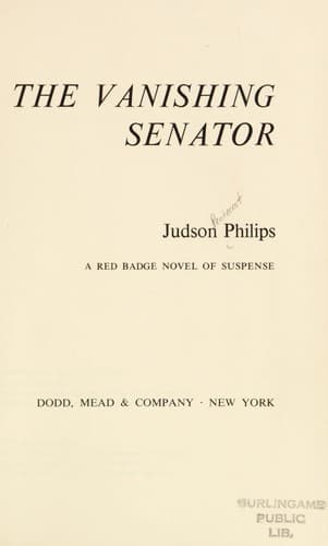Tapa de The vanishing senator