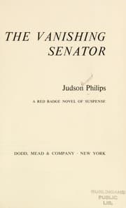 Tapa de The vanishing senator