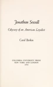 Tapa de Jonathan Sewall; odyssey of an American loyalist