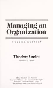 Tapa de Managing an organization