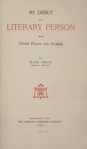 Tapa de My Debut as a Literary Person with Other Essays and Stories