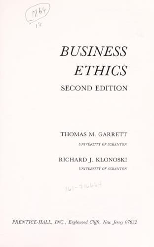 Tapa de Business ethics