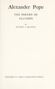 Tapa de Alexander Pope: the poetry of allusion