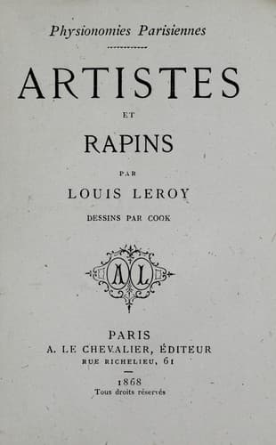 Tapa de Artistes et rapins