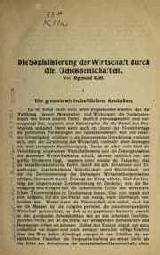 Tapa de Die Sozialisierung der Wirtschaft durch die Genossenschaften