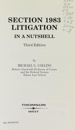 Tapa de Section 1983 litigation in a nutshell