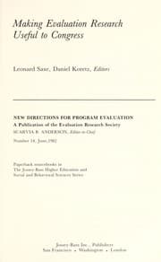 Tapa de Making evaluation research useful to Congress