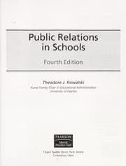 Tapa de Public relations in schools