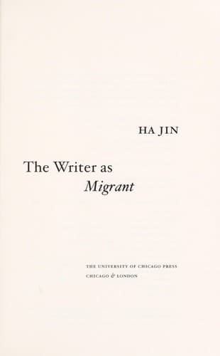 Tapa de The writer as migrant