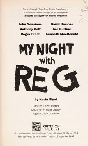 Tapa de My night with Reg