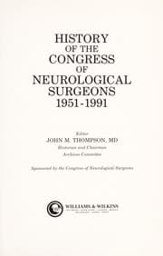 Tapa de History of the Congress of Neurological Surgeons, 1951-1991