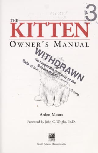 Tapa de The kitten owner's manual