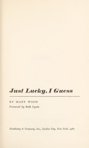 Tapa de Just lucky, I guess