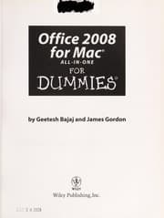 Tapa de Office 2008 for Mac all-in-one for dummies