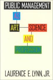 Tapa de Public Management As Art, Science, and Profession (Public Administration and Public Policy)