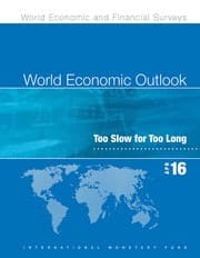 Tapa de World economic outlook. Too slow for too long