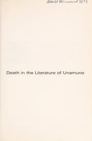 Tapa de Death in the literature of Unamuno