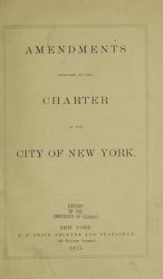 Tapa de Amendments proposed to the charter of the City of New York