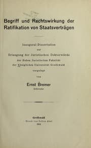 Tapa de Begriff und Rechtswirkung der Ratifikationen von Staatsvertra gen