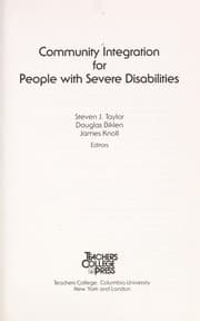 Tapa de Community integration for people with severe disabilities